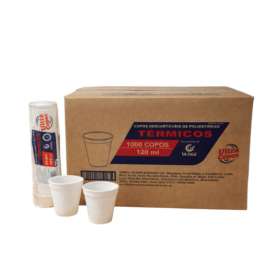 Copo Descartável de Isopor Térmico 120ml Replast Ultra - 1.000 unidades