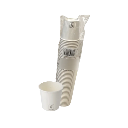 Copo Descartável de Papel Branco 110ml com FNS – 50 Unidades para Bebidas Quentes