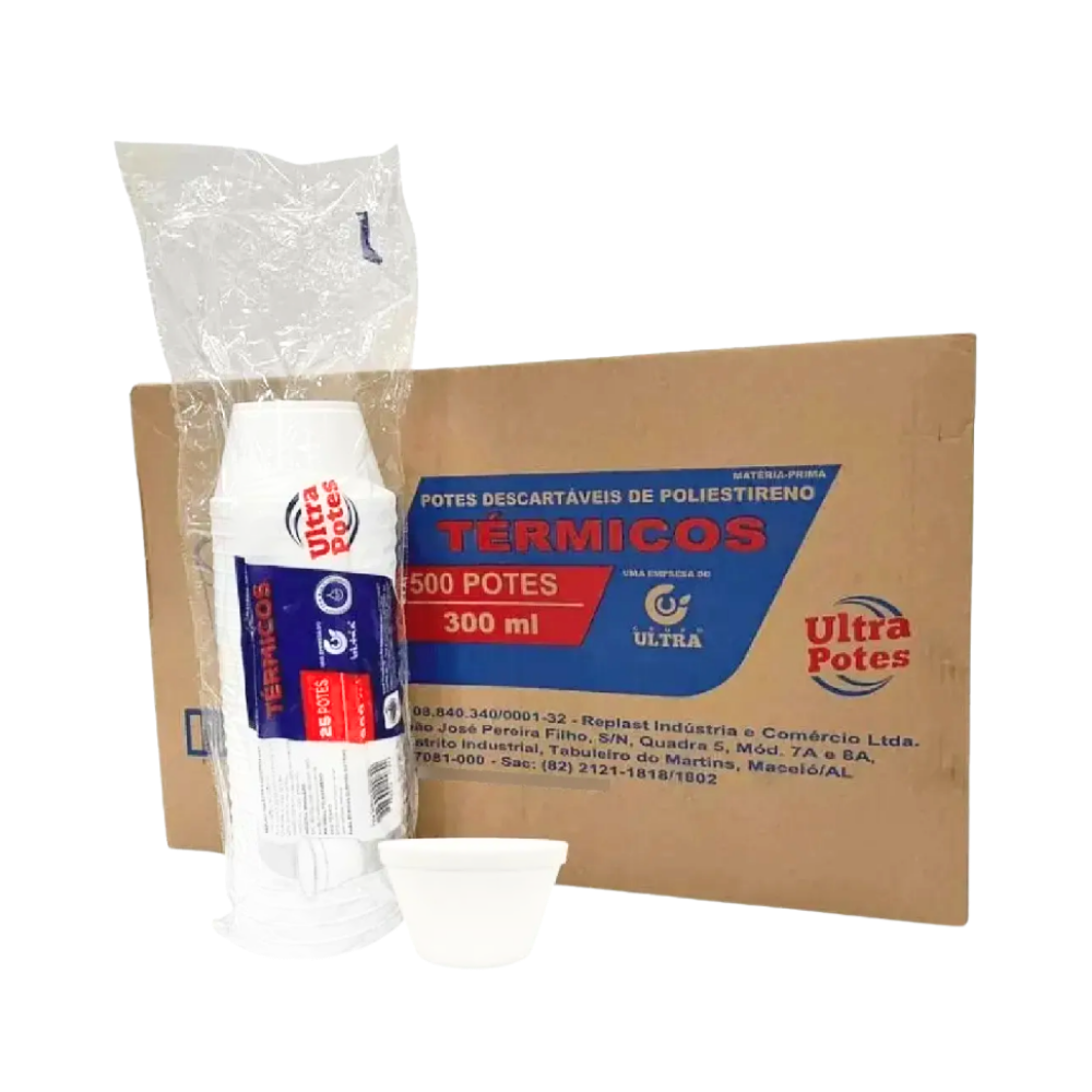 Pote de Isopor 300ml Ultratherm com 500 unidades