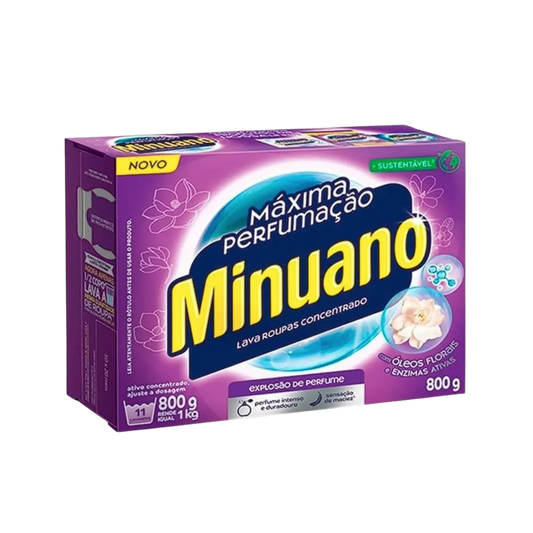 Sabão em Pó Minuano Máxima Perfumação Floral 800g