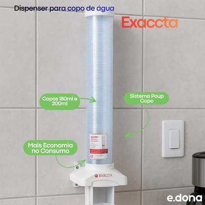 Dispenser para copo de água 180/200ml Poup Copo Exaccta