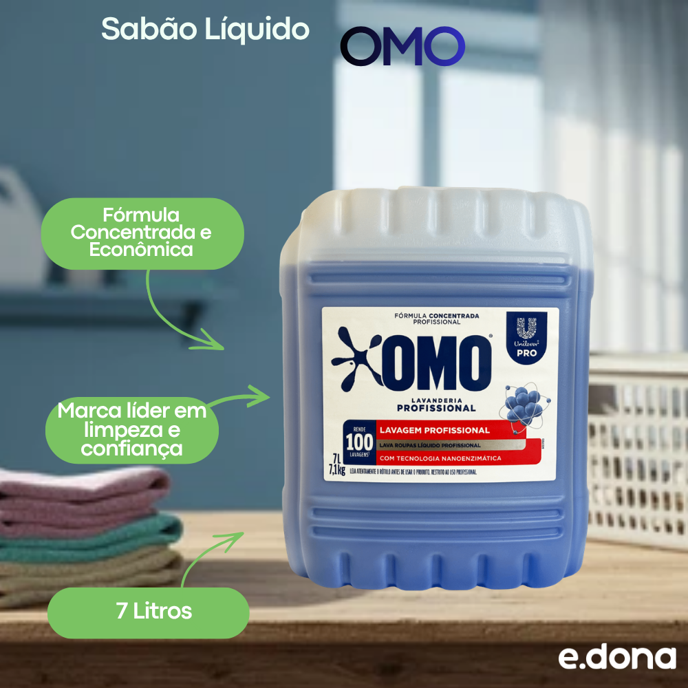 Sabão Líquido OMO Lavanderia Profissional 7 Litros