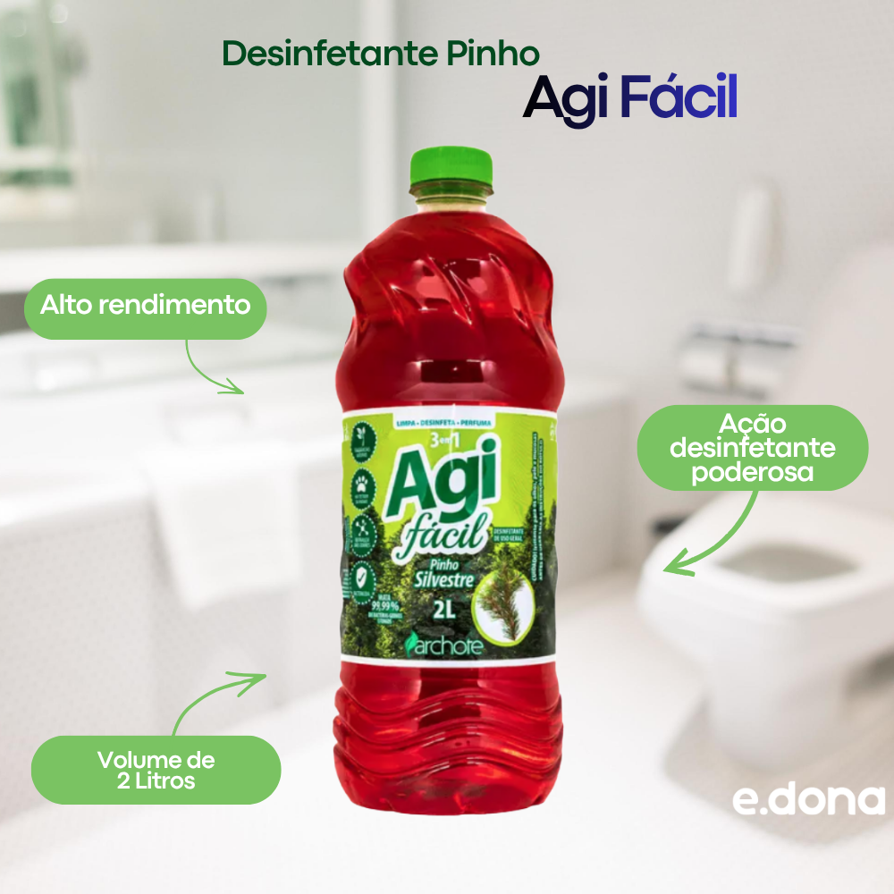 Desinfetante Pinho Agi Fácil 2 Litros