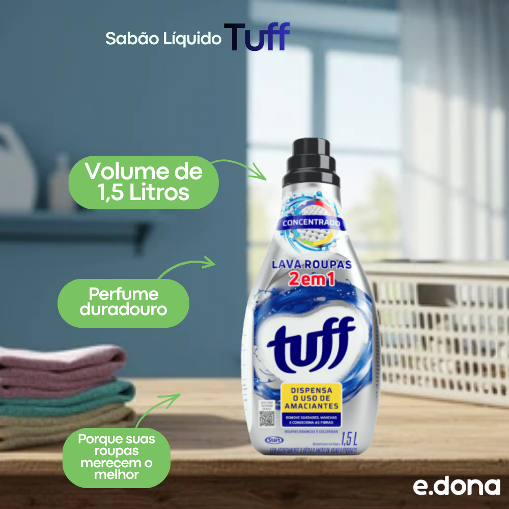 Sabão Líquido Tuff 2 em 1 de 1,5 Litros