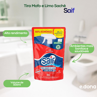 Tira Mofo e Limo Sachê 500ml Saif