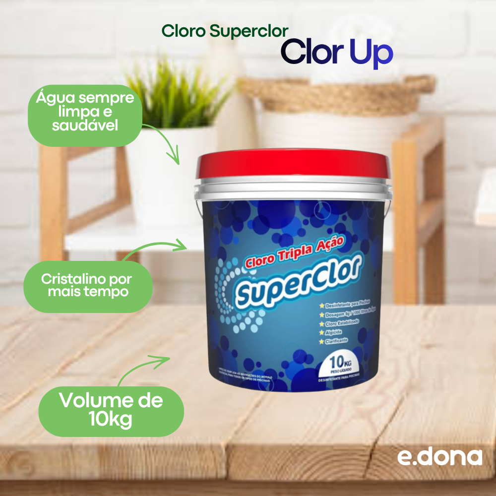 Cloro Superclor 10kg Tripla Ação Clor Up