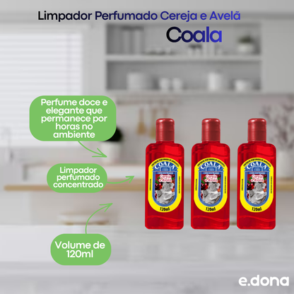 Limpador Perfumado Cereja e Avelã 120ml Com 3 Unidades - Coala