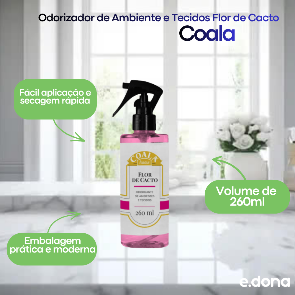 Odorizador de Ambiente e Tecidos 260ml Flor de Cacto Coala