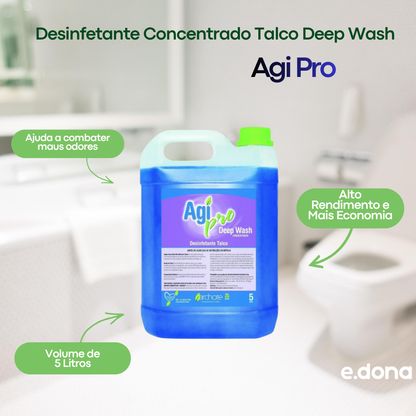 Desinfetante Concentrado Talco Deep Wash Agi Pro 5 Litros