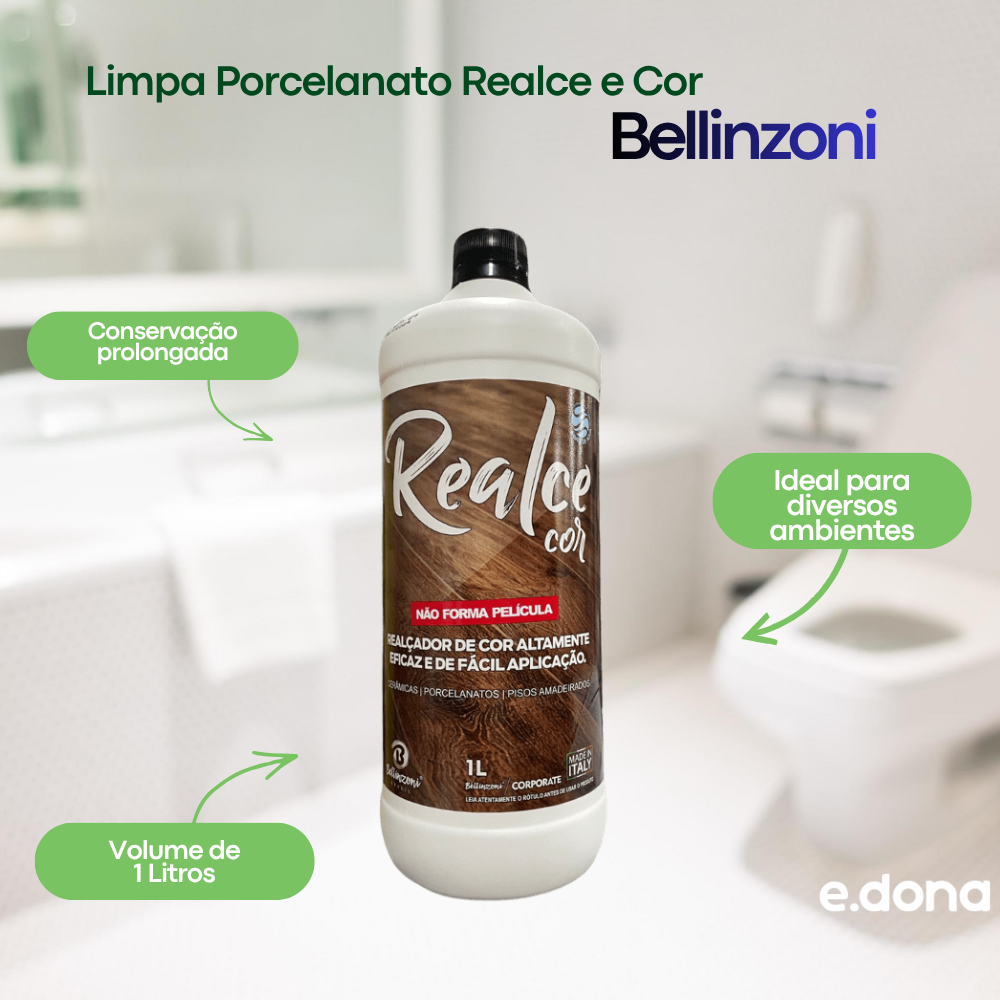 Limpa Porcelanato 1 Litro Realce e Cor Bellinzoni