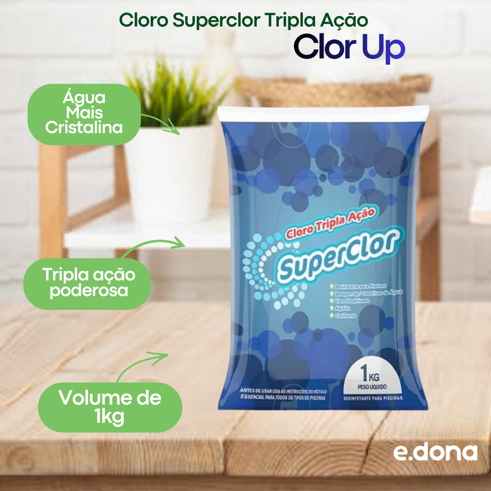 Cloro Superclor 1kg Tripla Ação Clor Up