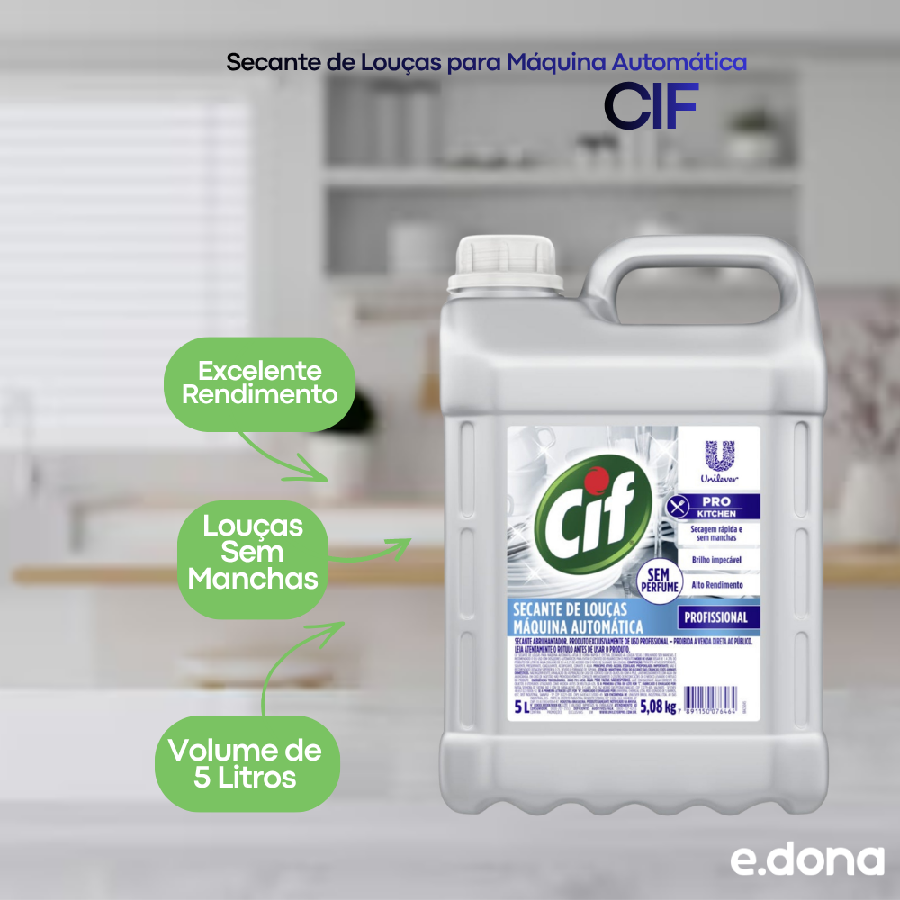 Secante de Louças para Máquina Automática CIF 5 Litros