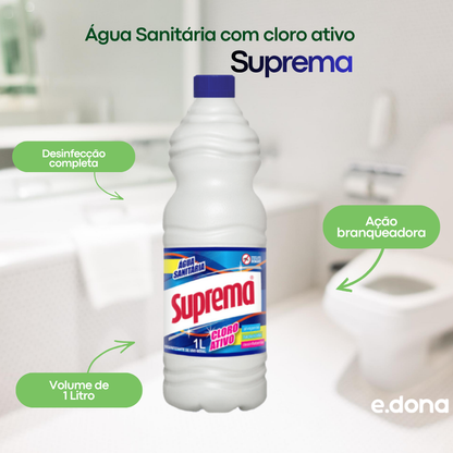 Água Sanitária com cloro ativo Suprema 1 Litro
