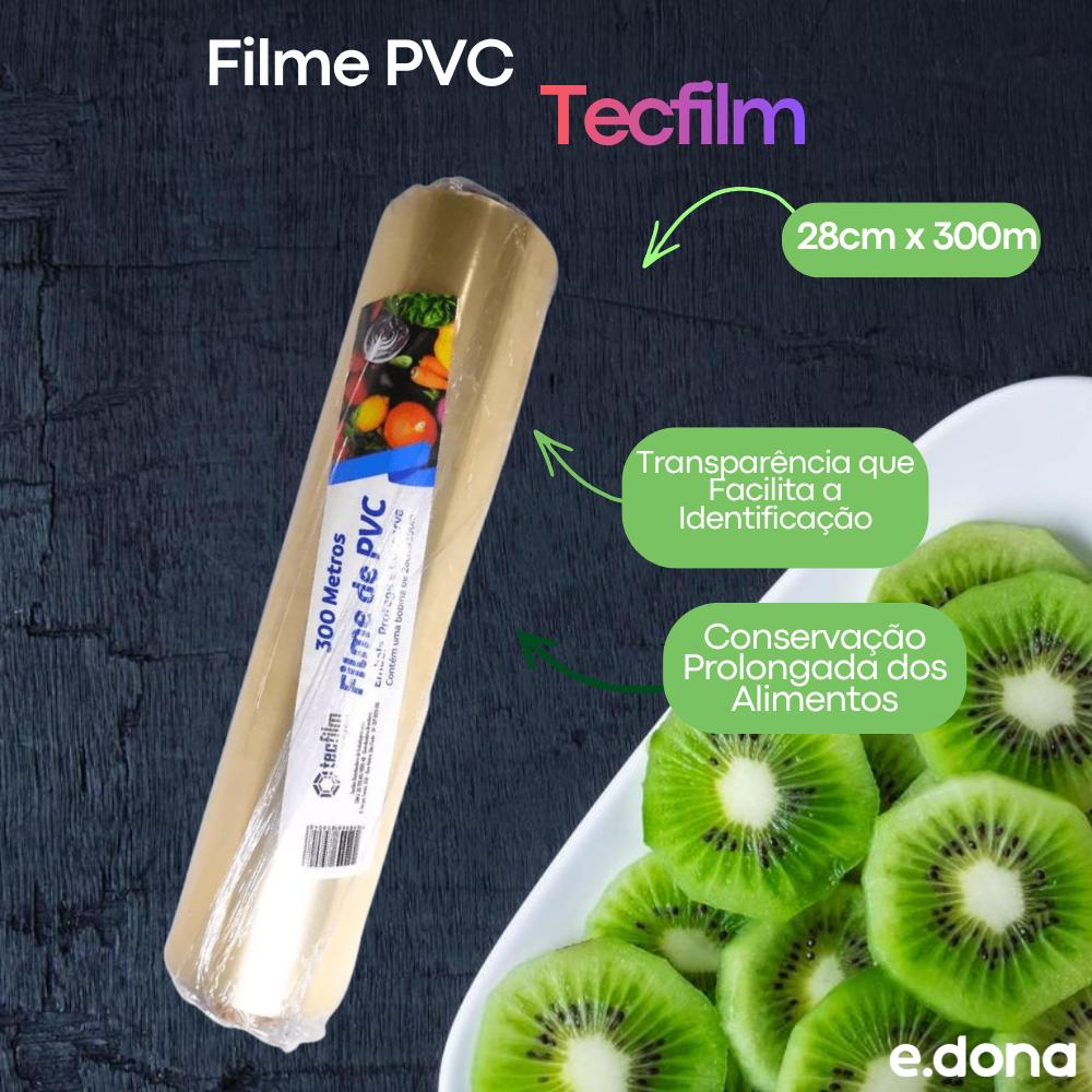 Filme PVC 28cm x 300m Tecfilm
