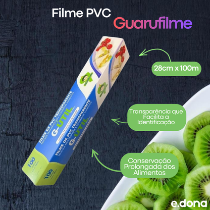 Filme PVC 28cm x 100m Guarufilme  - Linha Refil