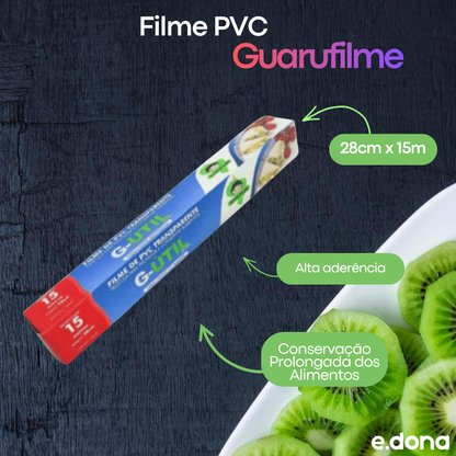 Filme PVC 28cm x 15m Guarufilme