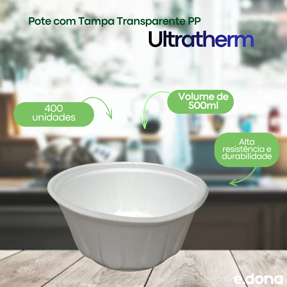 Pote de Isopor 500ml MR500 Ultratherm - 400 Unidades
