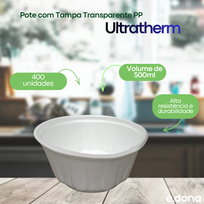 Pote de Isopor 500ml MR500 Ultratherm - 400 Unidades
