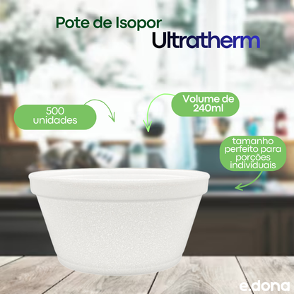 Pote de Isopor 240ml Ultratherm com 500 unidades