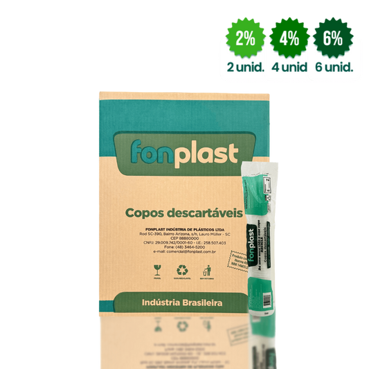Copo de 180ml Transparente ABNT Fonplast  com 2.500 unidades