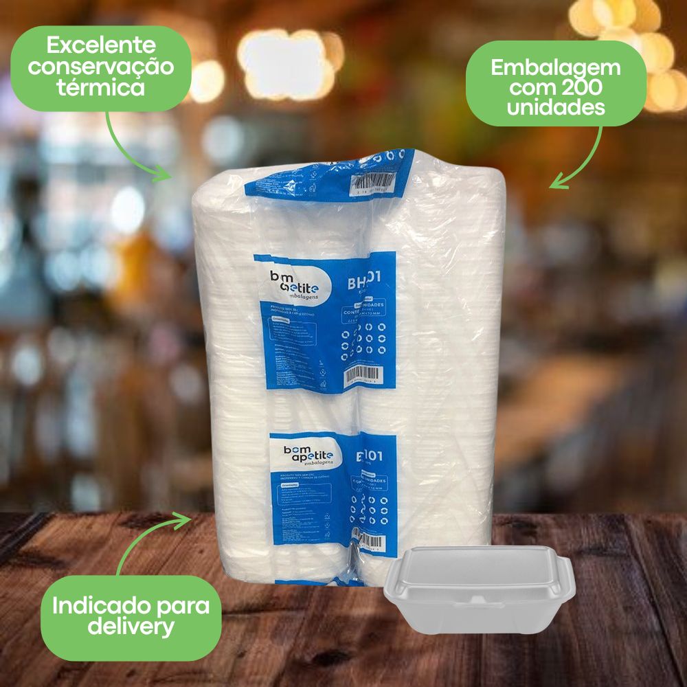 Estojo Descartável de Isopor Bom Apetite BH101
