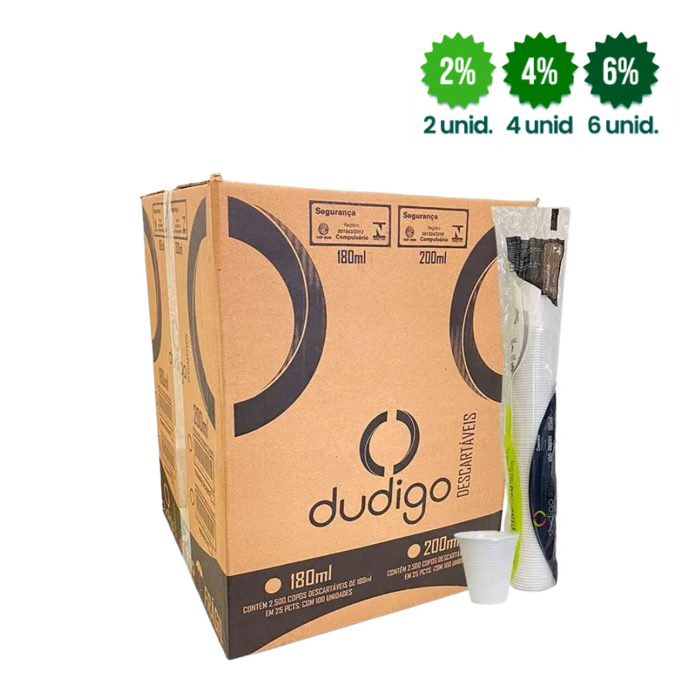 Copo 180ml Dudigo Branco PS 2500 Unidades