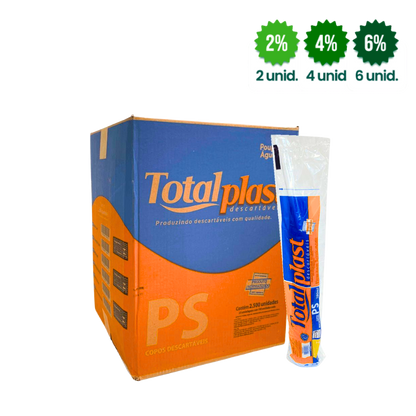 Copo de 180ml Branco PS Totalplast com 2.500 unidades