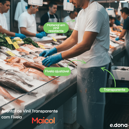 Avental de Vinil Transparente com Fivela Maicol