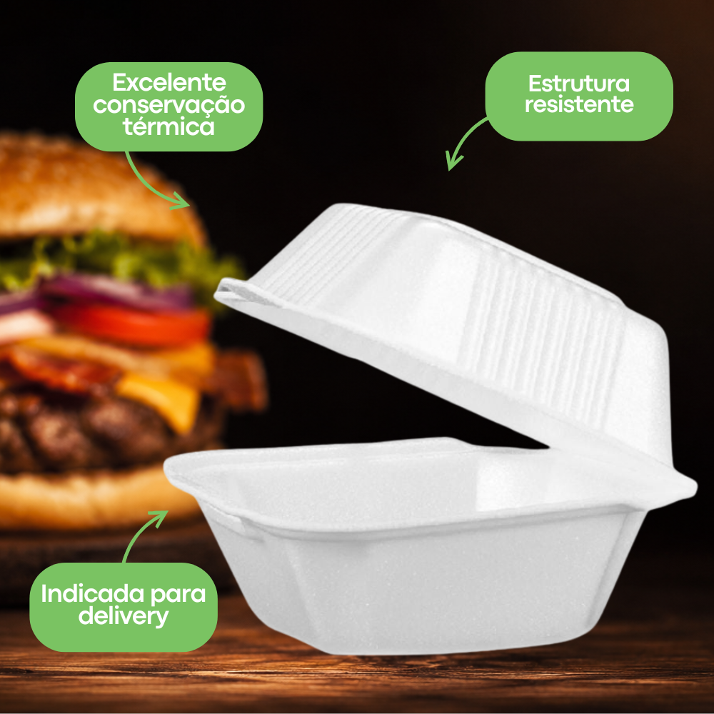 Hamburgueira Descartável de Isopor Ultratherm H01 com 400 Unidades