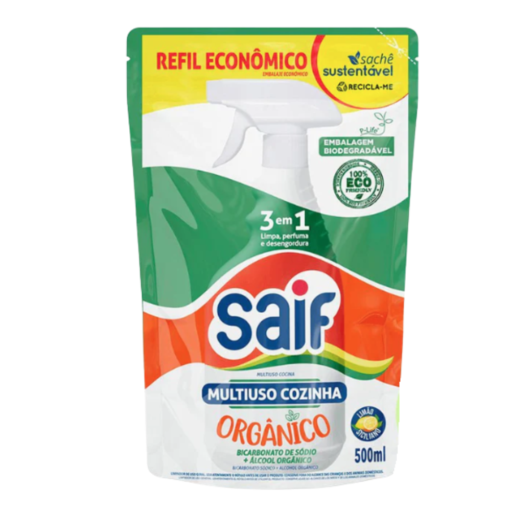 Multiuso Cozinha Orgânico Sachê 500ml Saif