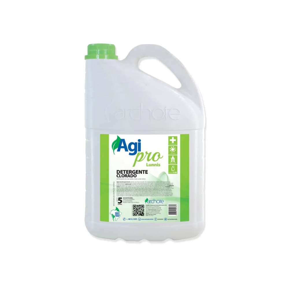 Detergente Clorado Concentrado Lunnis Agi pro 5 litros