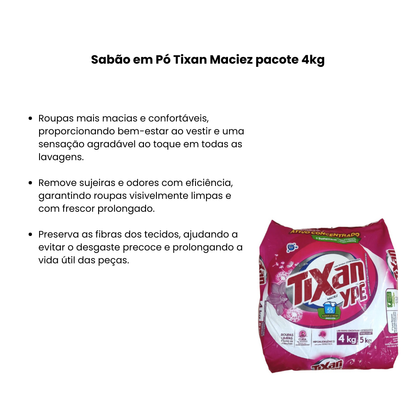 Sabão em Pó Tixan Maciez pacote 4kg