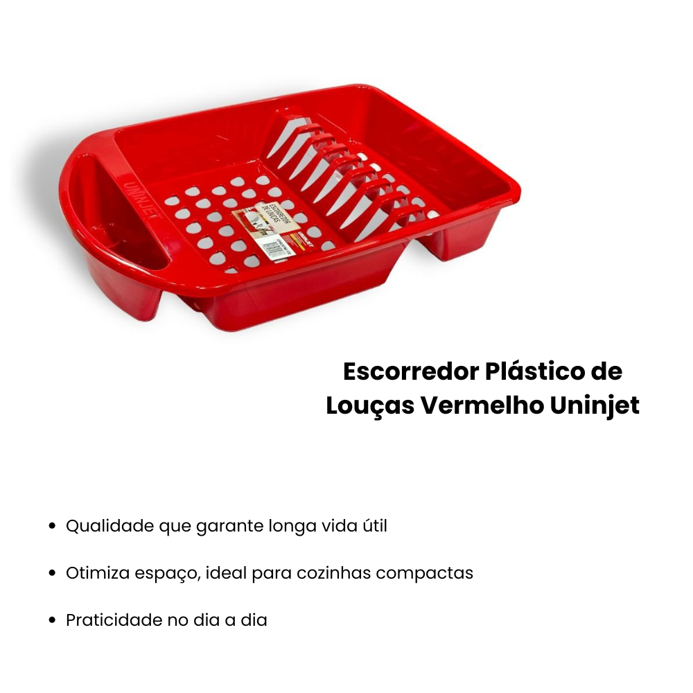 Escorredor de Louça Vermelho Uninjet