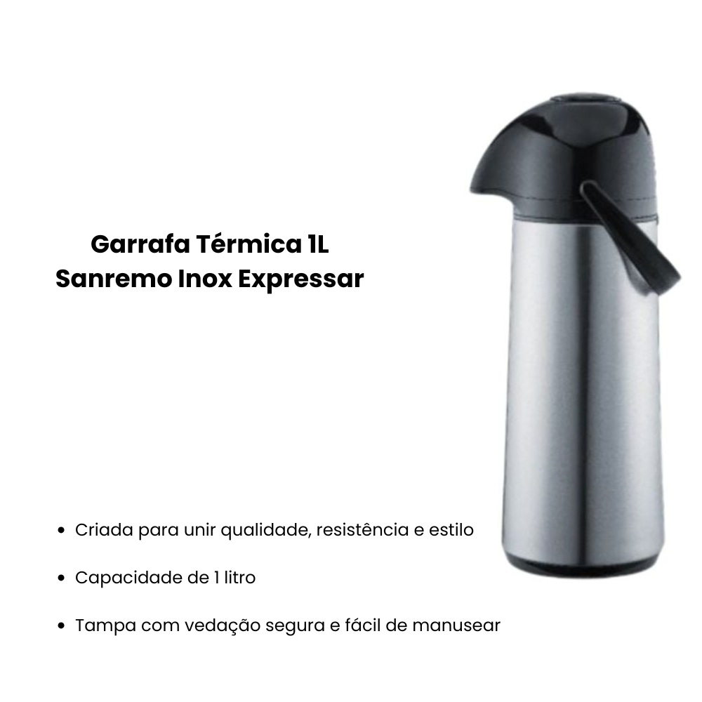 Garrafa Térmica 1L Sanremo Inox Expressar