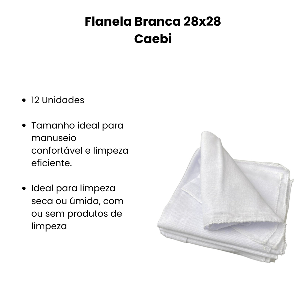 Flanela Caebi Branca 28x28