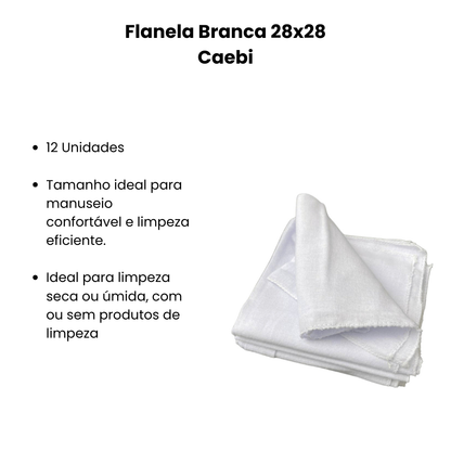 Flanela Caebi Branca 28x28
