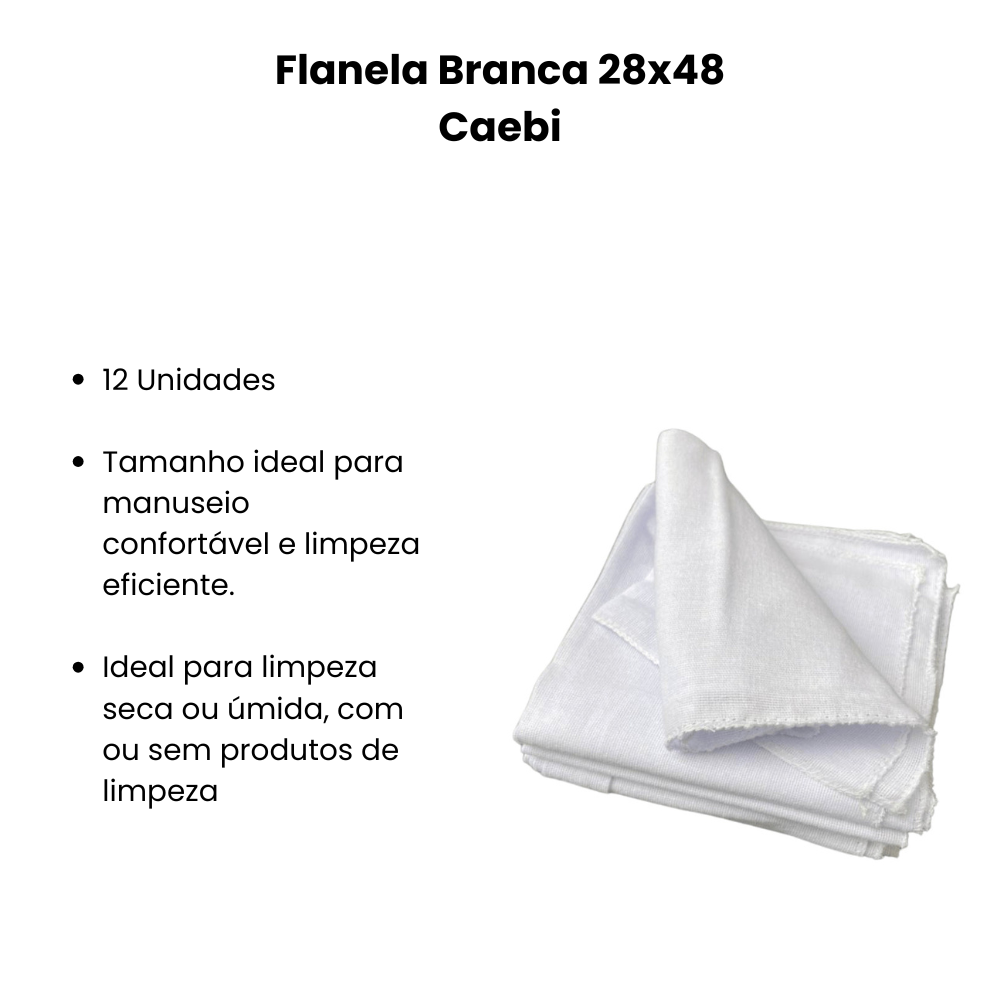 Flanela Caebi Branca 28x48