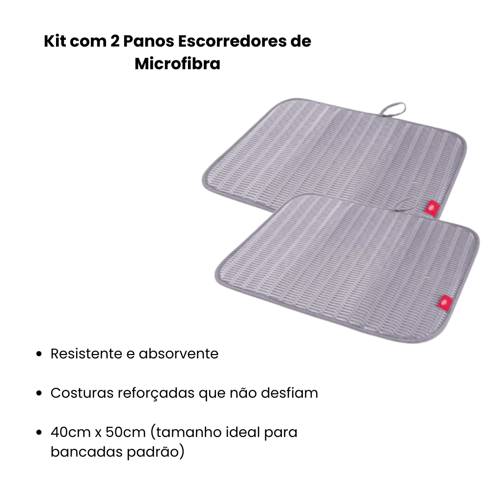 Kit com 2 Panos Escorredores de Microfibra
