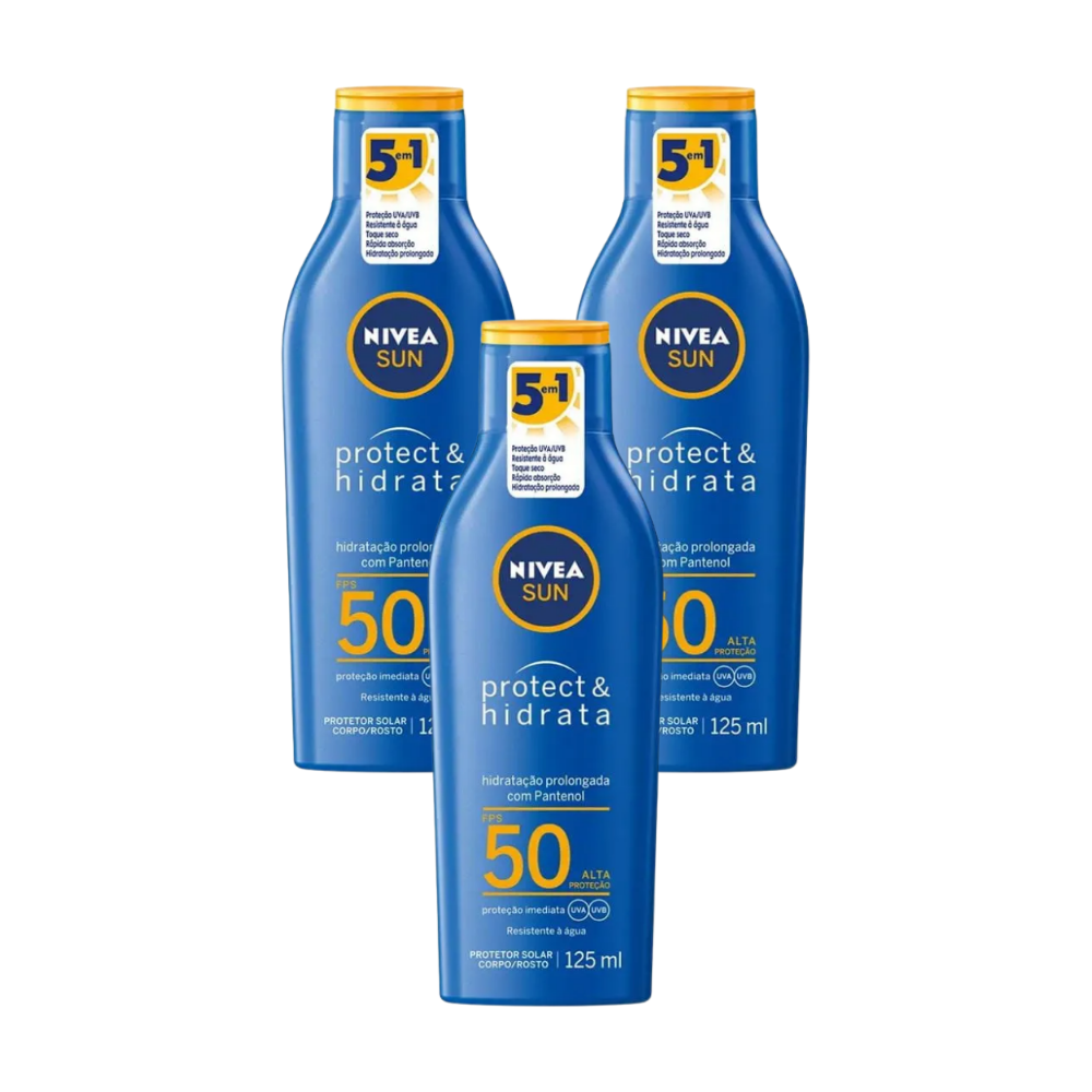 Kit com 3 Protetores Solar NIVEA Sun FPS 50 125ml