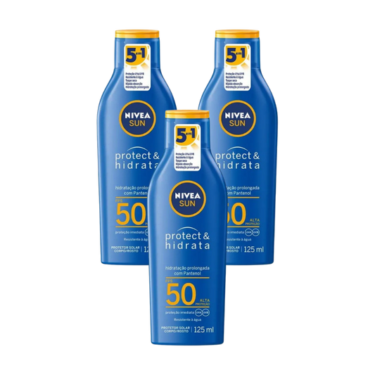 Kit com 3 Protetores Solar NIVEA Sun FPS 50 125ml