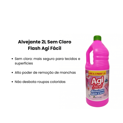 Alvejante 2L Sem Cloro Flash Agi Fácil