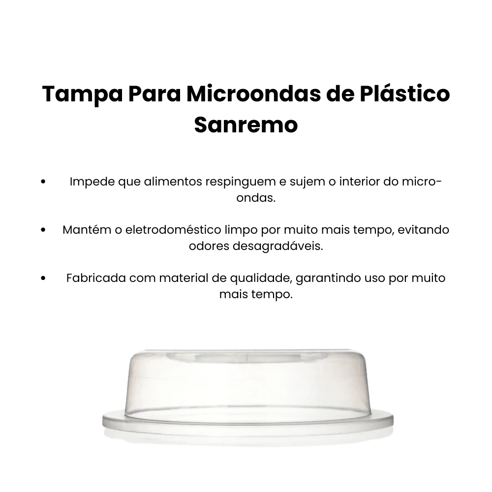 Tampa Para Microondas de Plástico Sanremo