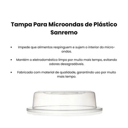 Tampa Para Microondas de Plástico Sanremo