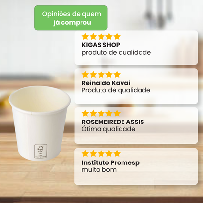 Copo de Papel Descartável Branco 110ml Caixa com 1.000 Unidades FNS