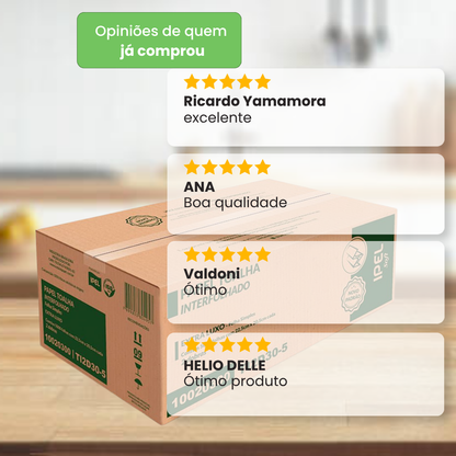 Papel Interfolha 100% Celulose Indaial Light com 5.000 Folhas Simples tem Maciez e Resistência