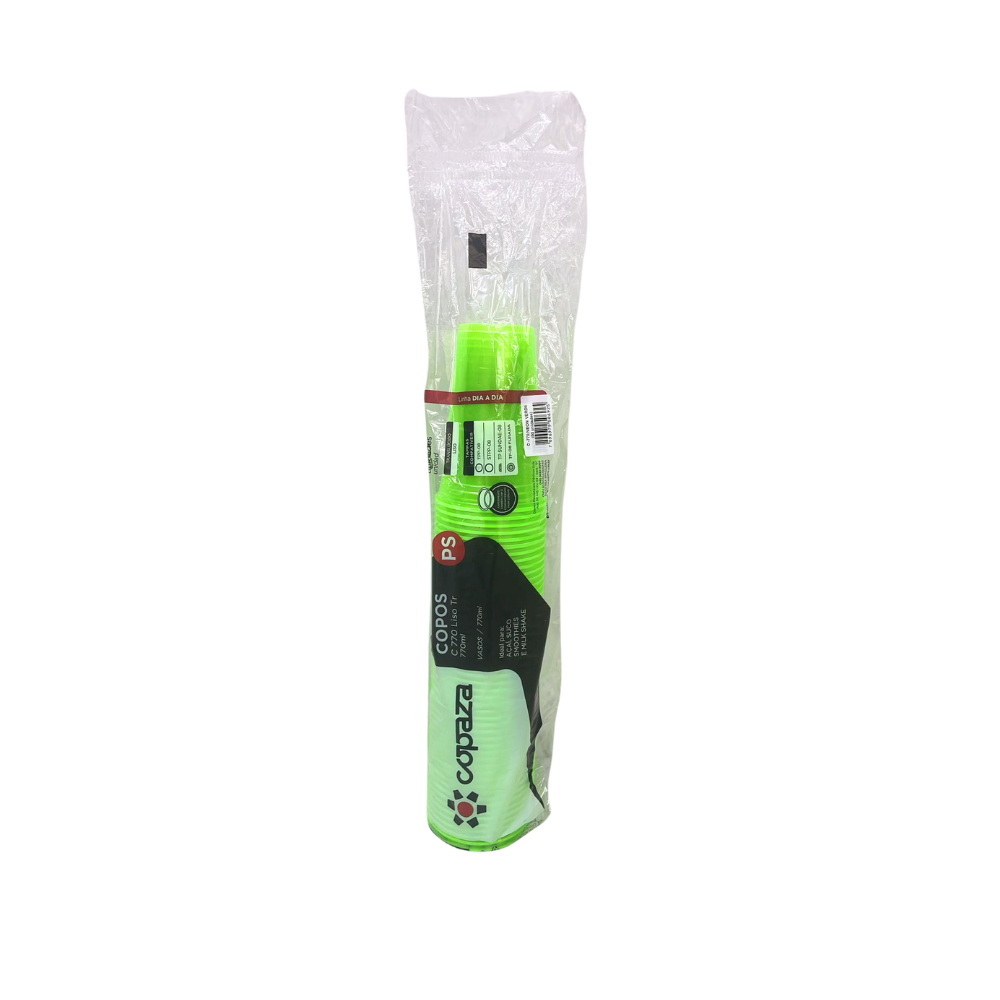 Copo 770ml Copaza PS Neon Verde 50 Unidades