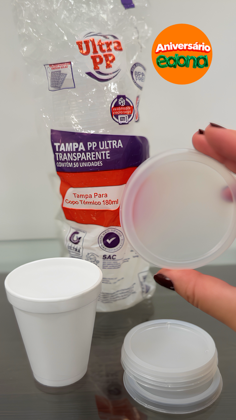 Tampa Copo de Isopor 180ml - Ultratherm