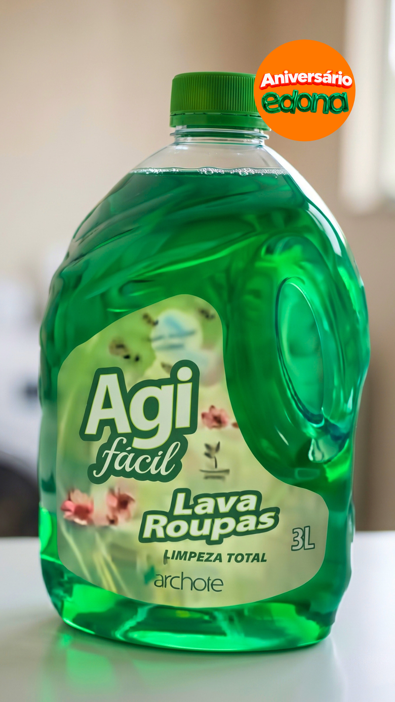Sabão Líquido 3L Agi Fácil Limpeza Total