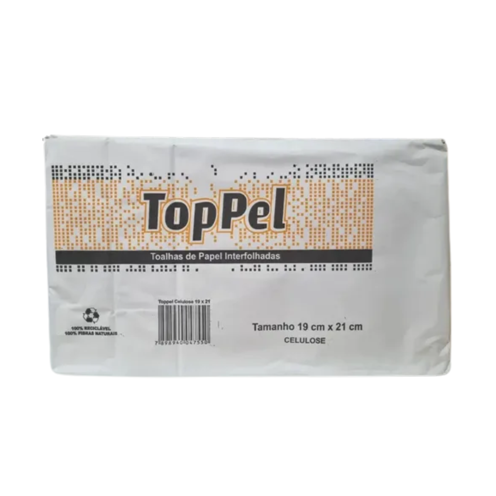 Papel Interfolha 100% Celulose 19x21cm Dobras Duplas Folha Simples Toppel