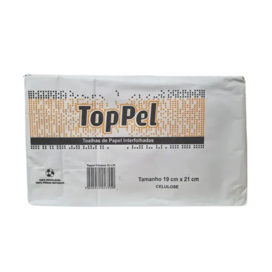 Papel Interfolha 100% Celulose 19x21cm Dobras Duplas Folha Simples Toppel